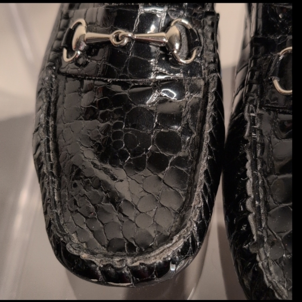 Cole Haan Crocodile Driving Mocs Women's 6.5B Loafers Black D28096 Old Money - Picture 4 of 12